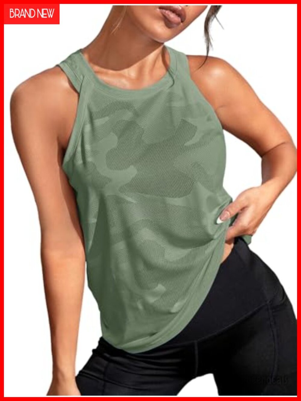 Sleeveless Quick Dry Workout Tank Top Camo Print Yoga Running Athletic Shirt